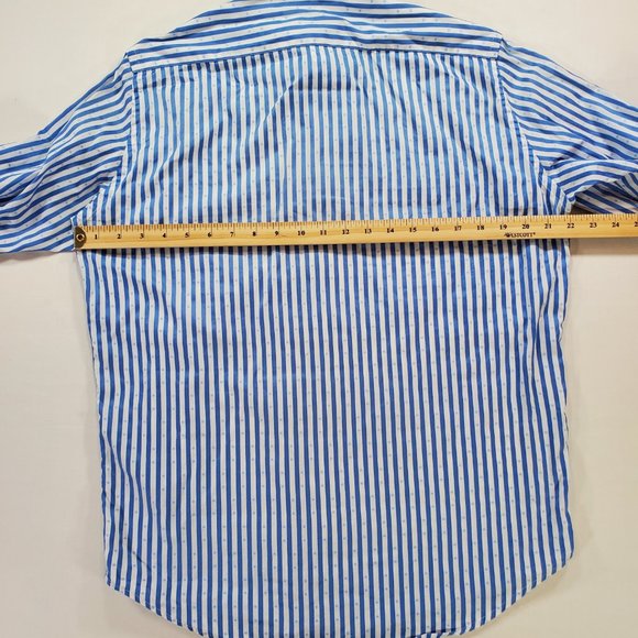 Robert Graham Dress Shirt Men Medium 15.5 / 39 Blue Striped Tailored Fit Vintage - Picture 14 of 16